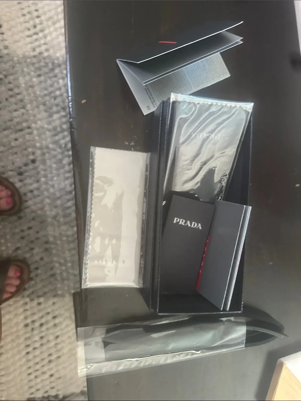 Prada Black Accessories Box with strap